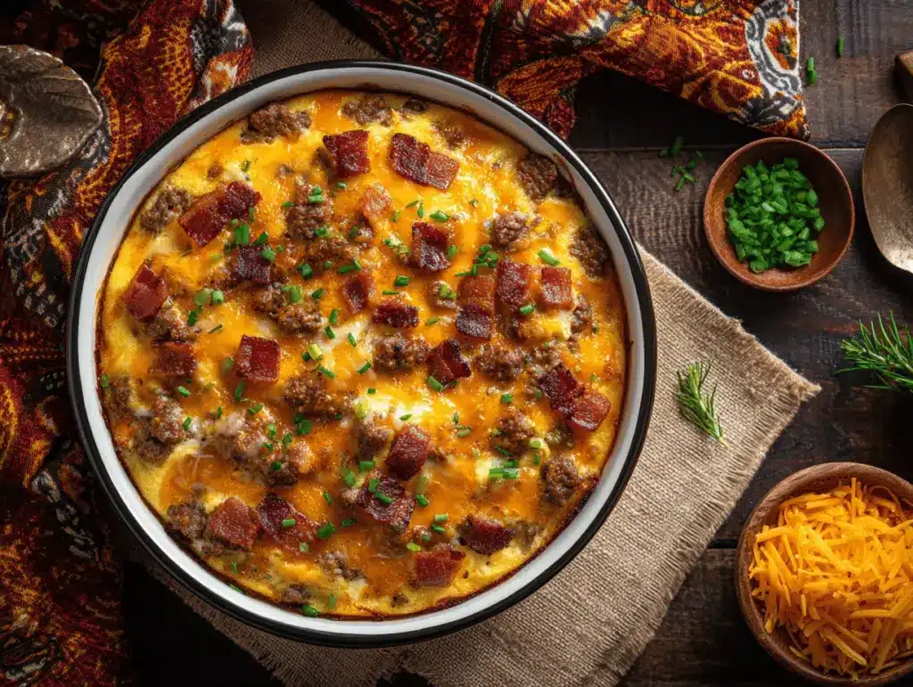 bacon cheeseburger casserole - featured image