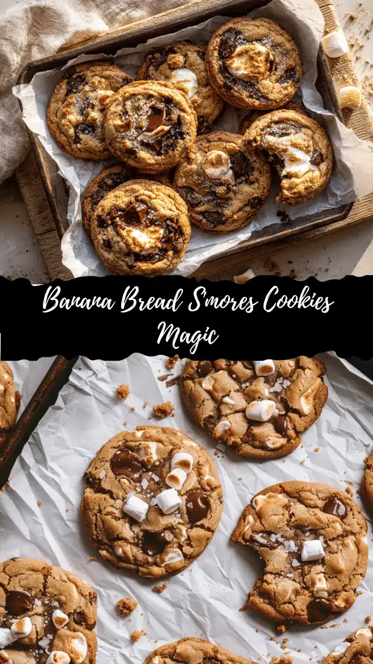 Banana Bread Chocolate Chip Smores Cookies recipe