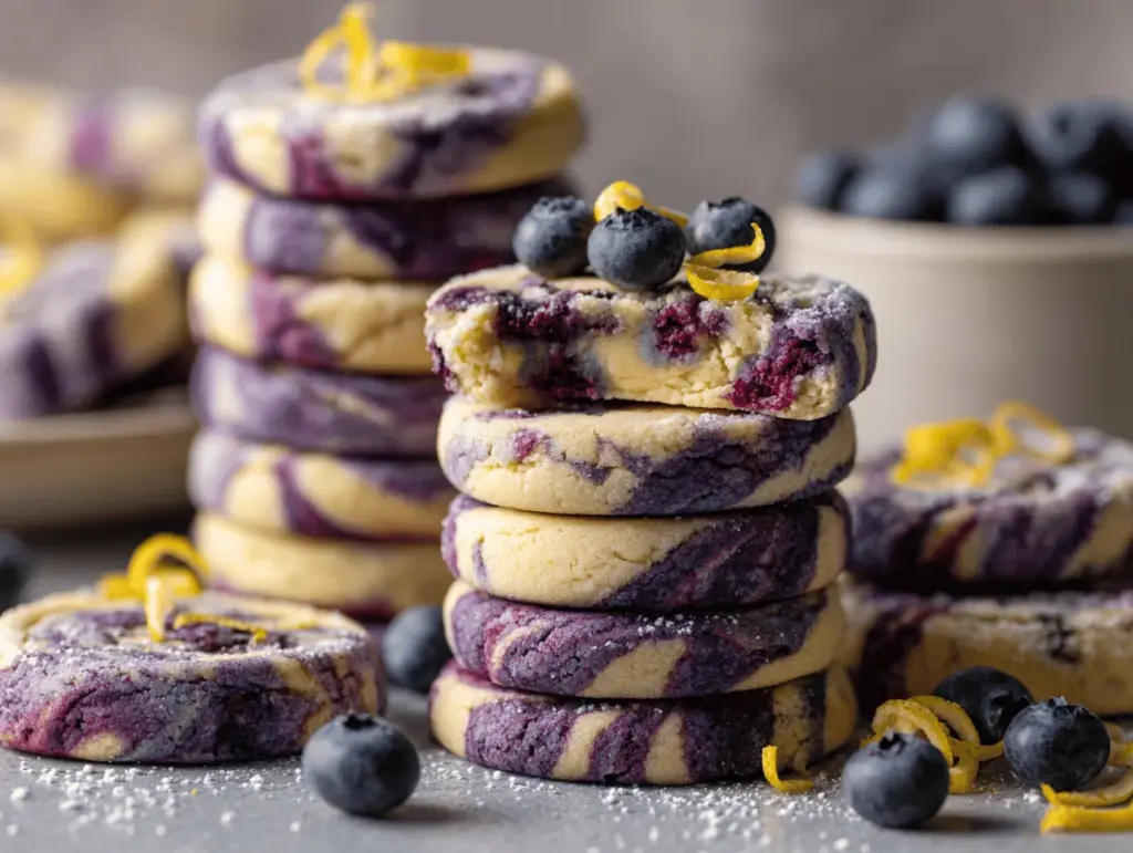 blueberry lemon cheesecake cookies - featured image