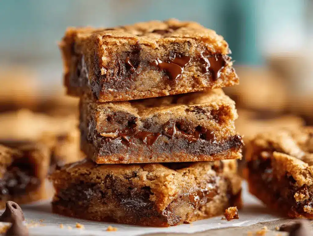 brown butter chocolate chip cookie bars - featured image