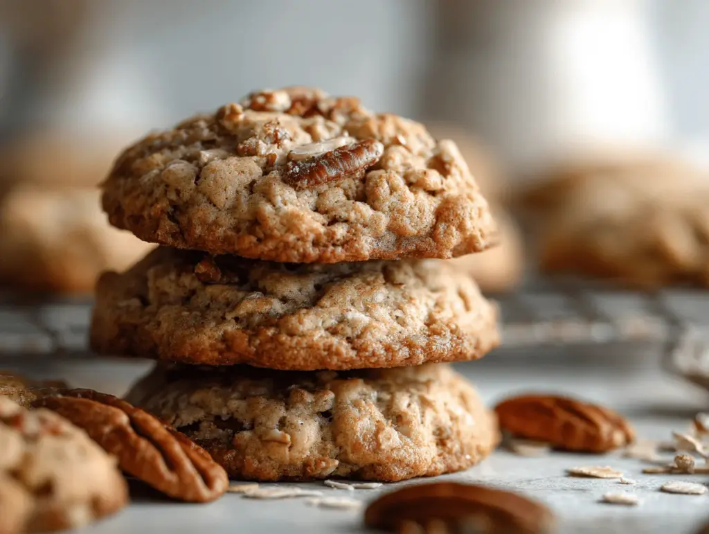 brown butter maple pecan oatmeal cookies - featured image