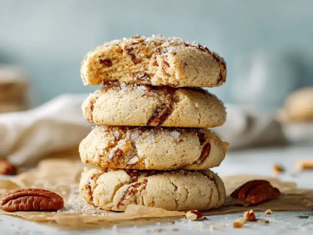 brown butter maple pecan sandies - featured image