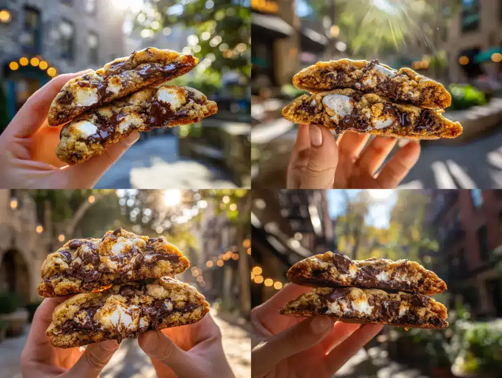brown butter stuffed smores cookies - featured image