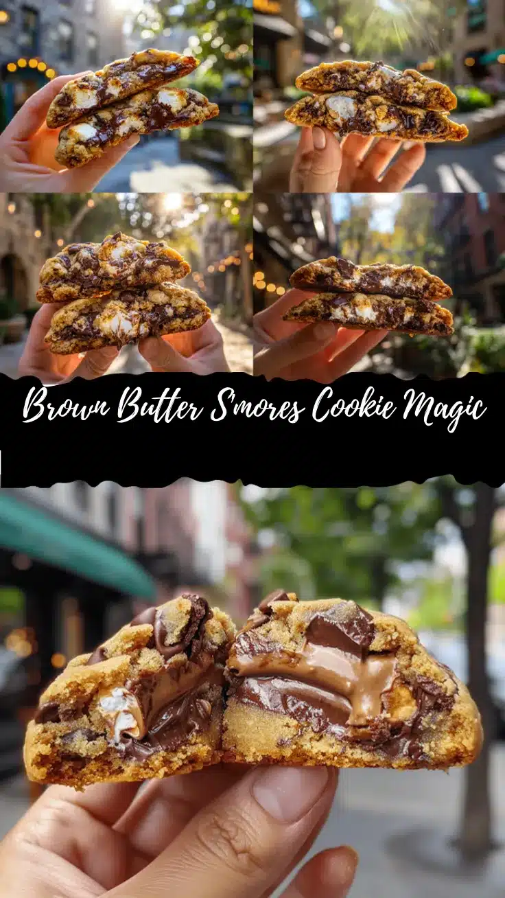 brown butter stuffed smores cookies recipe