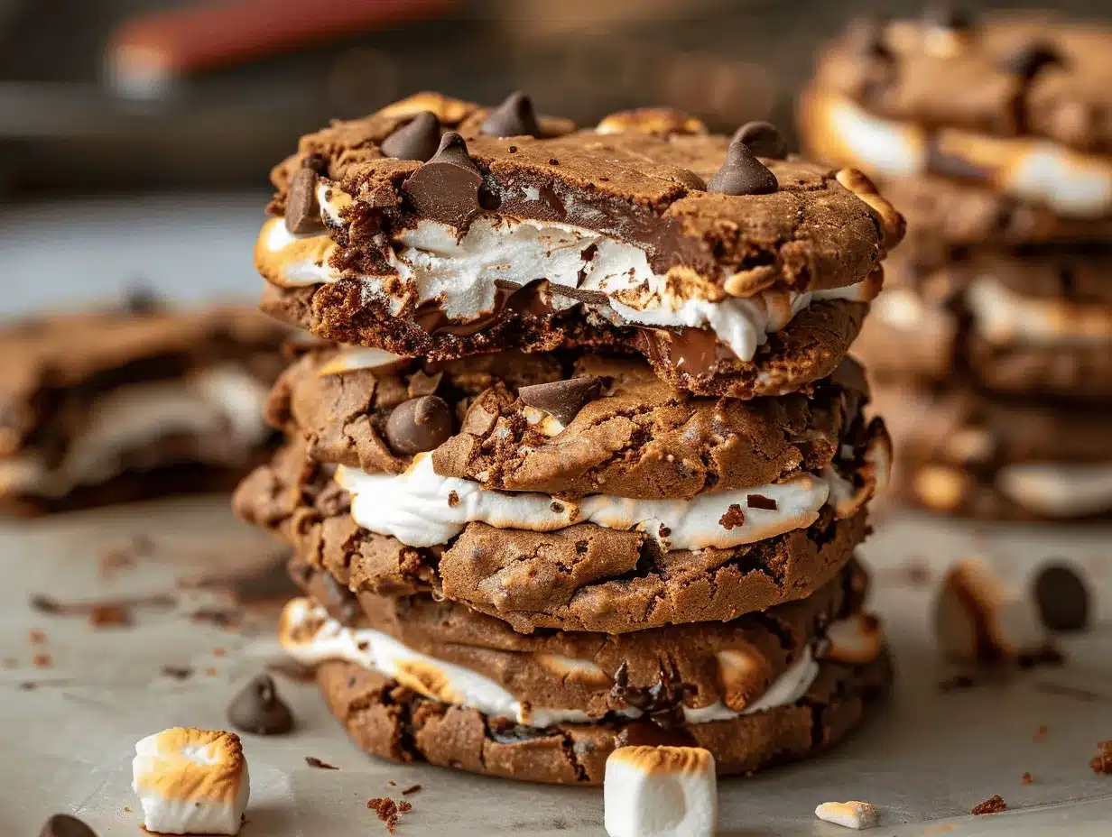 Brownie Cookie Dough Smores Cookies preparation steps
