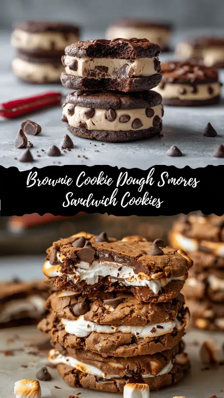 Brownie Cookie Dough Smores Cookies recipe