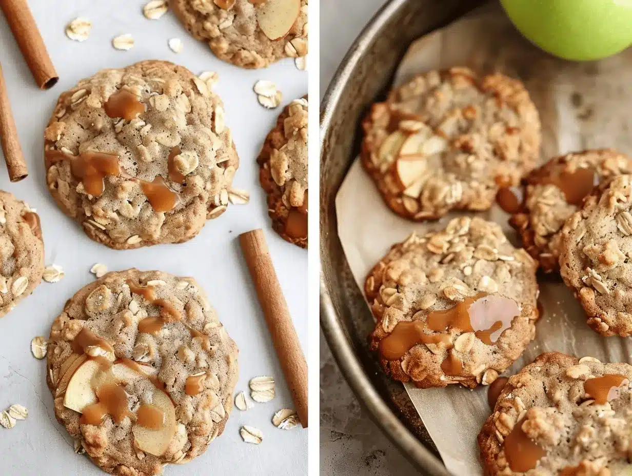 caramel apple cinnamon oatmeal cookies preparation steps