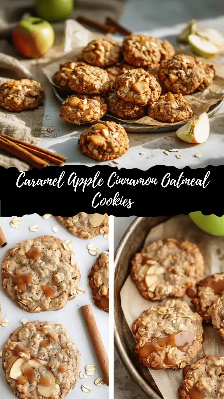 caramel apple cinnamon oatmeal cookies recipe