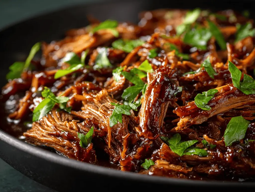 caramelized pulled beef brisket slow cooker - featured image