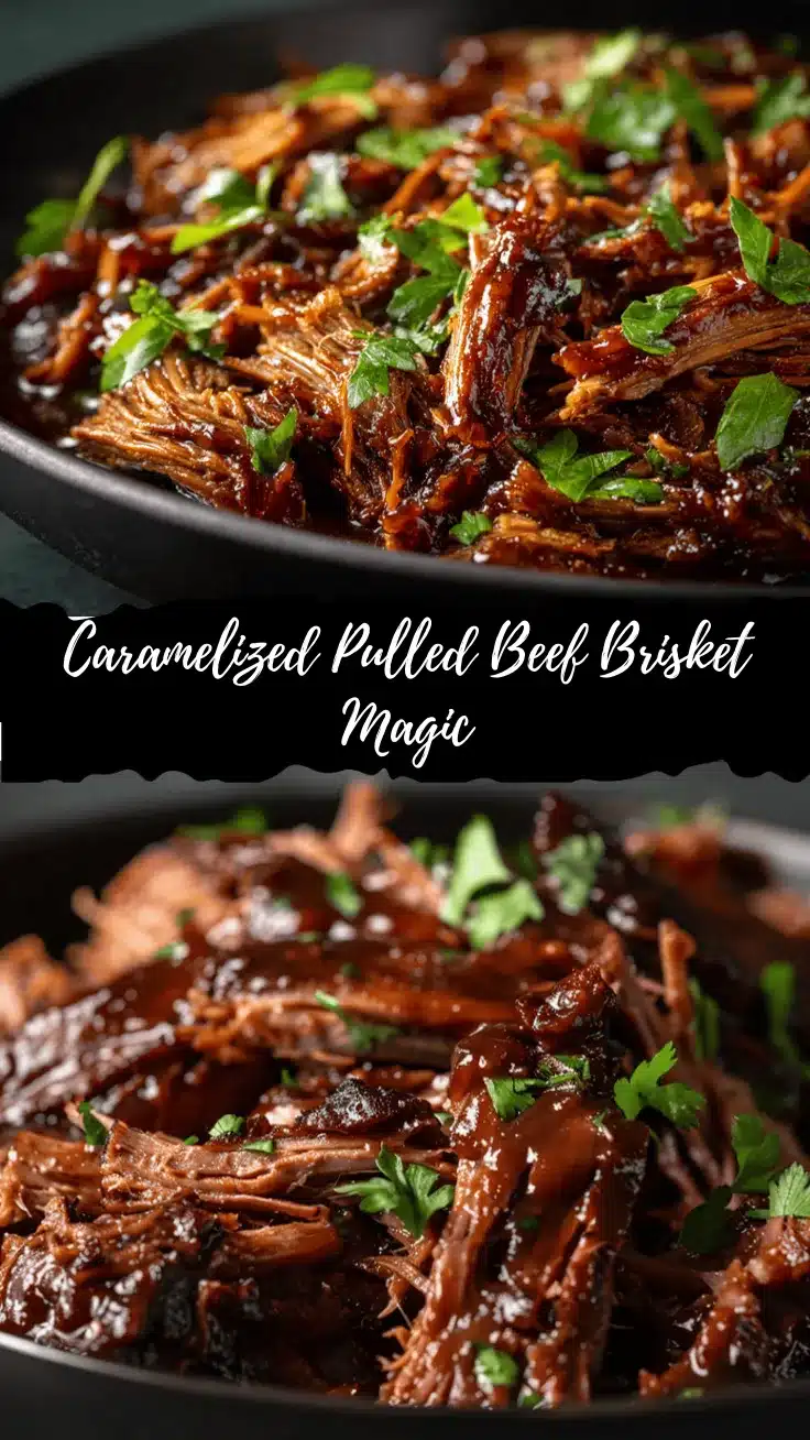 caramelized pulled beef brisket slow cooker recipe