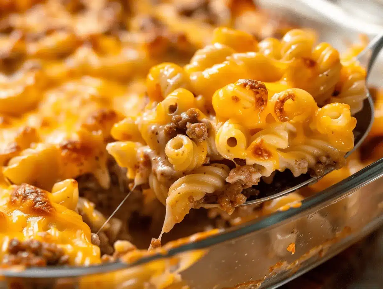 cheesy hamburger casserole preparation steps