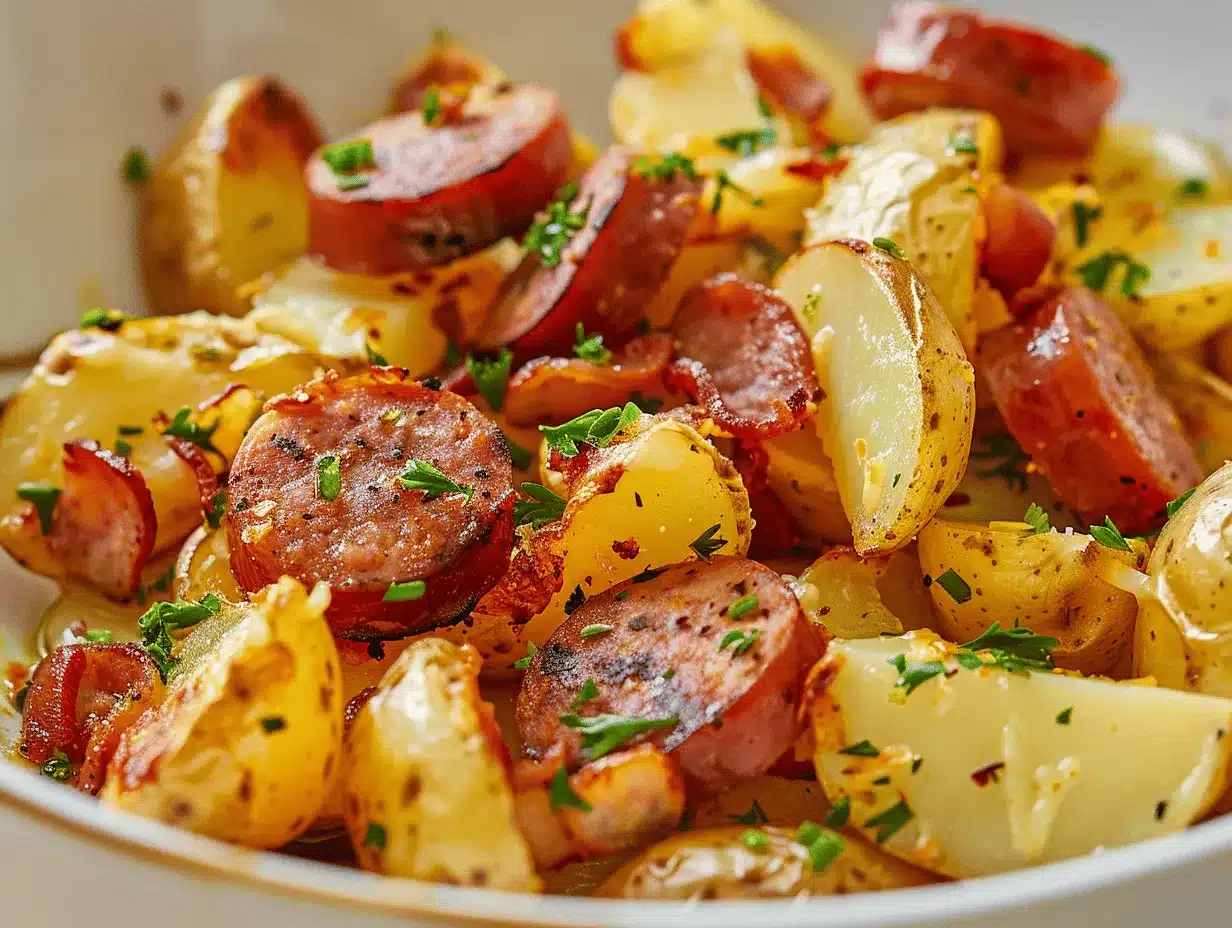 cheesy ranch potatoes and smoked sausage preparation steps