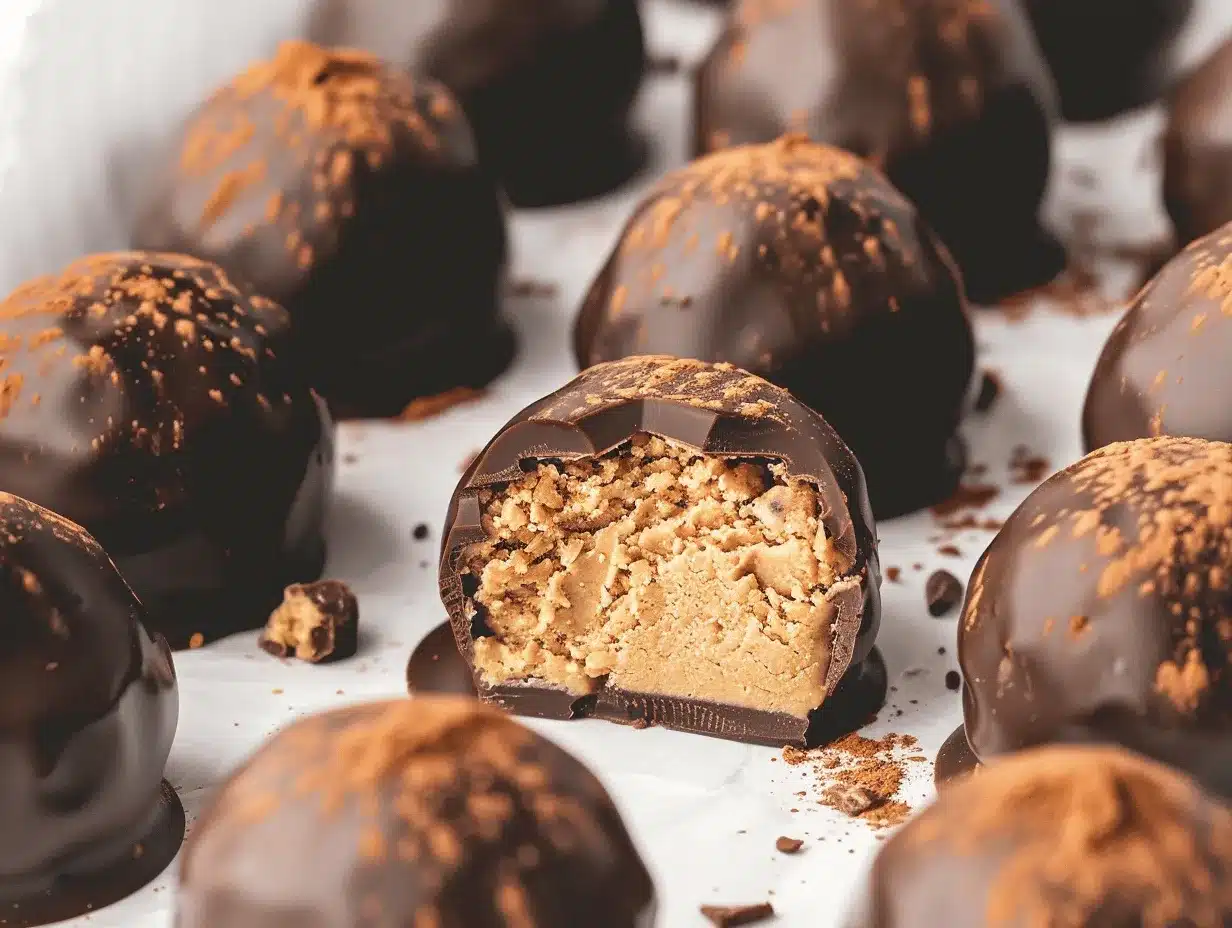 chocolate-dipped peanut butter cheesecake truffles preparation steps