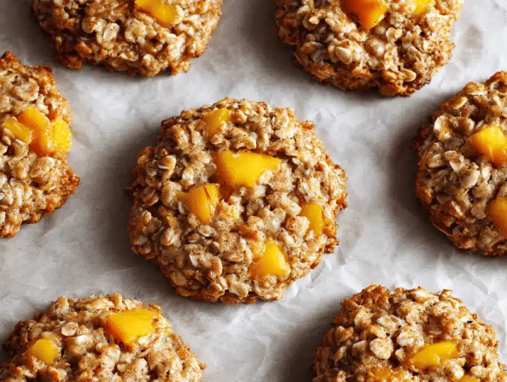 cinnamon maple peach oatmeal cookies - featured image