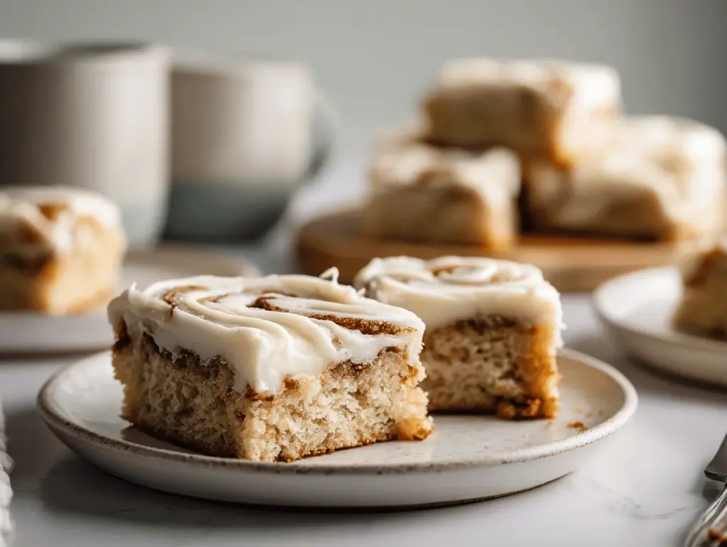 cinnamon roll cookie bars - featured image