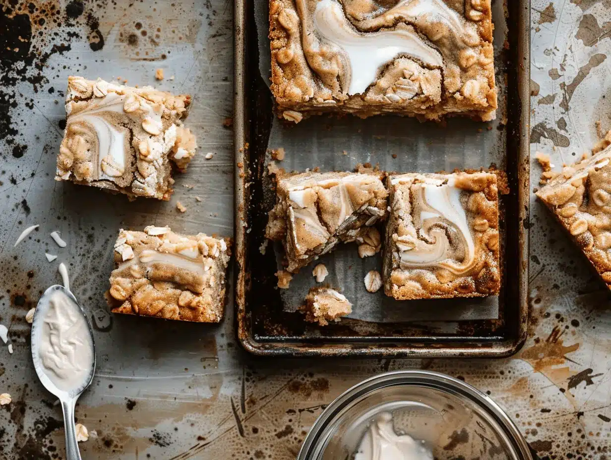 cinnamon roll oatmeal cookie bars preparation steps