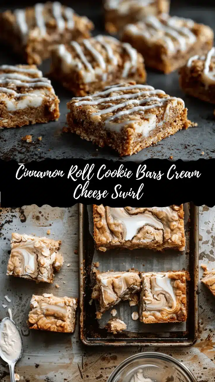 cinnamon roll oatmeal cookie bars recipe