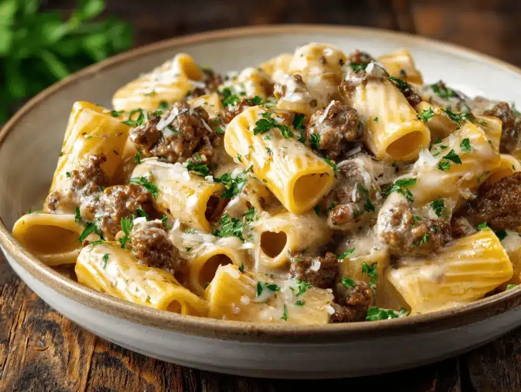 creamy Parmesan beef rigatoni - featured image