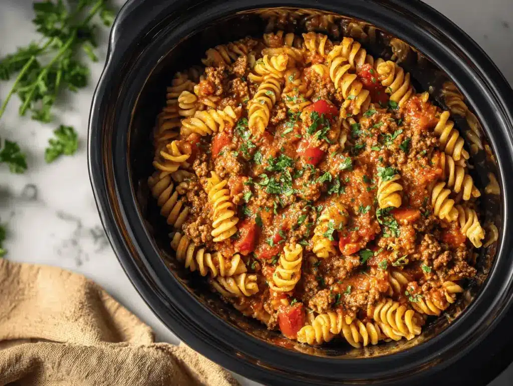 crockpot taco pasta - featured image