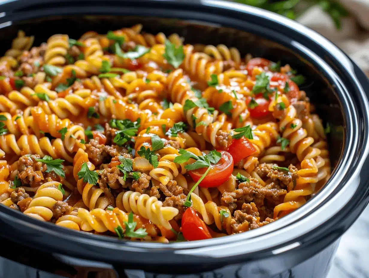 crockpot taco pasta preparation steps