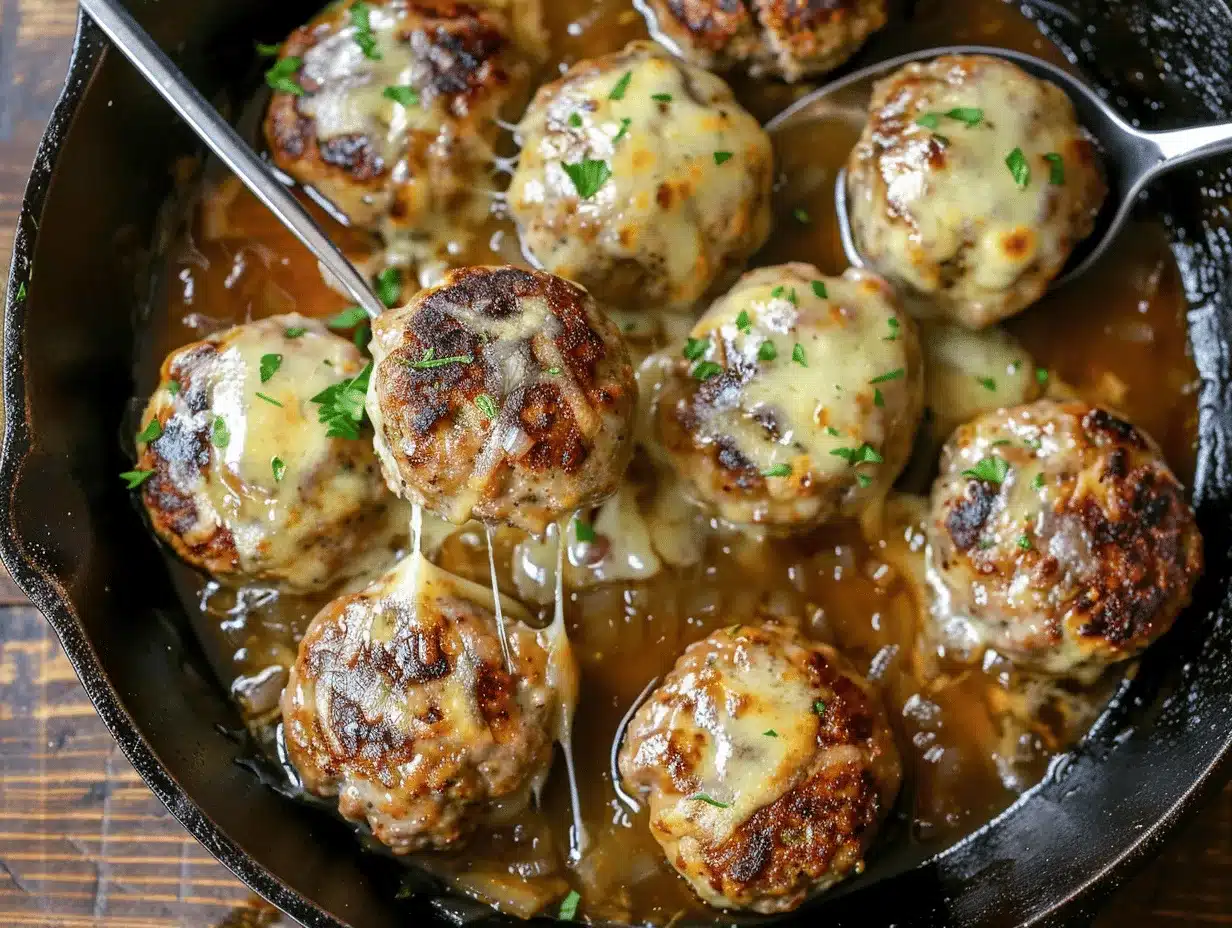 French onion meatballs preparation steps