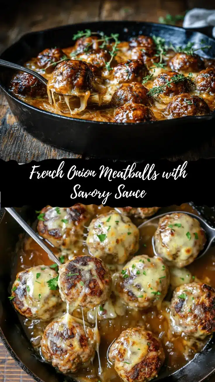French onion meatballs recipe
