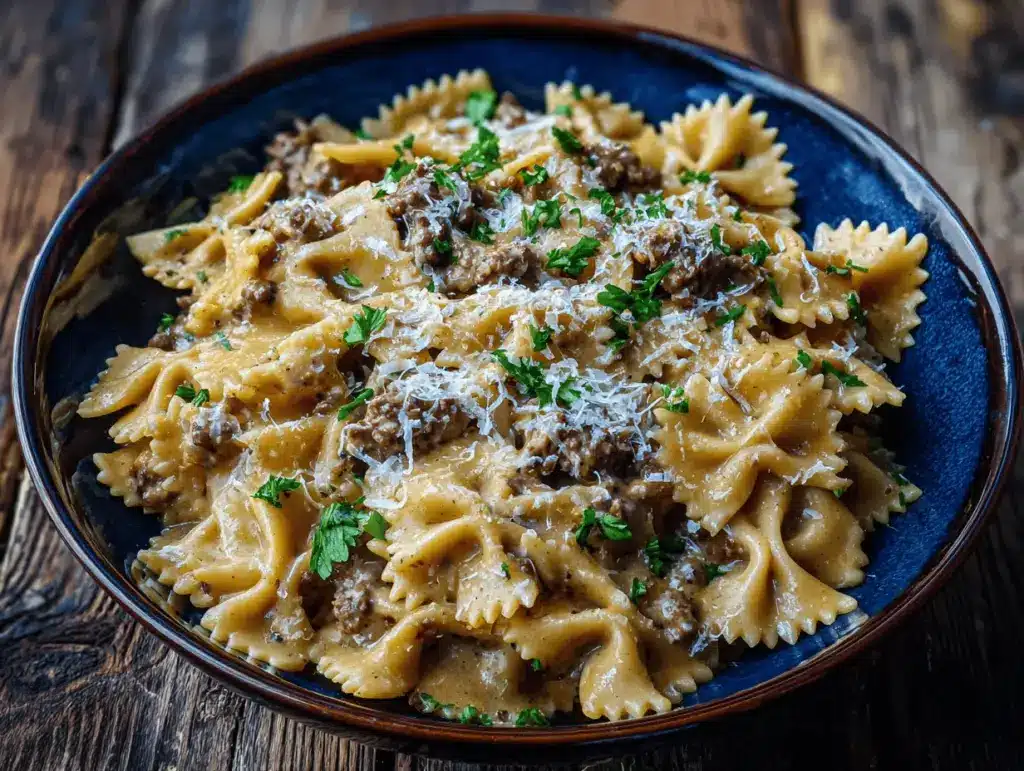 garlic parmesan bowtie pasta - featured image