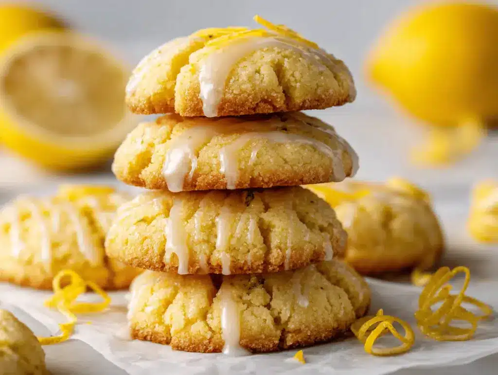 Glazed Lemon Cream Cheese Pound Cake Cookies - featured image