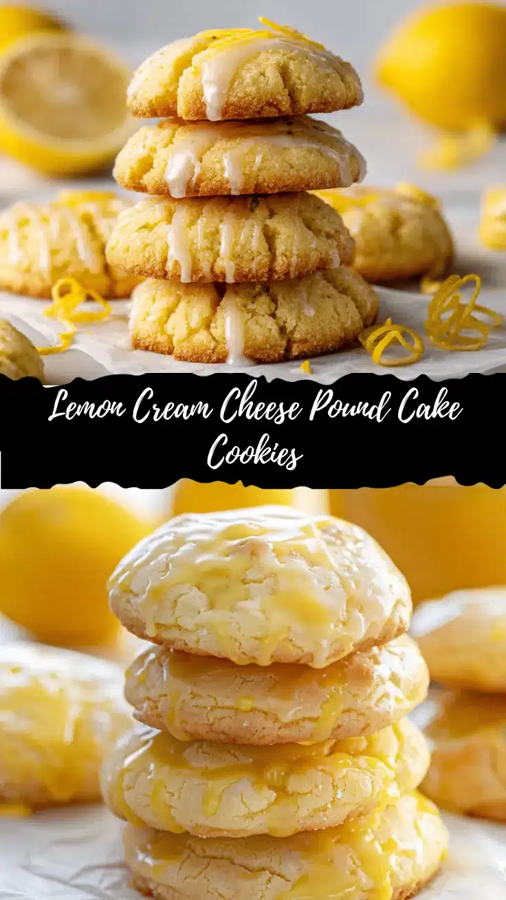 Glazed Lemon Cream Cheese Pound Cake Cookies recipe