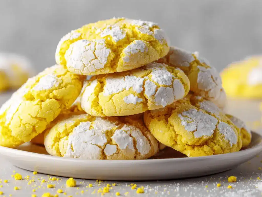 lemon sugar-free crinkle cookies - featured image