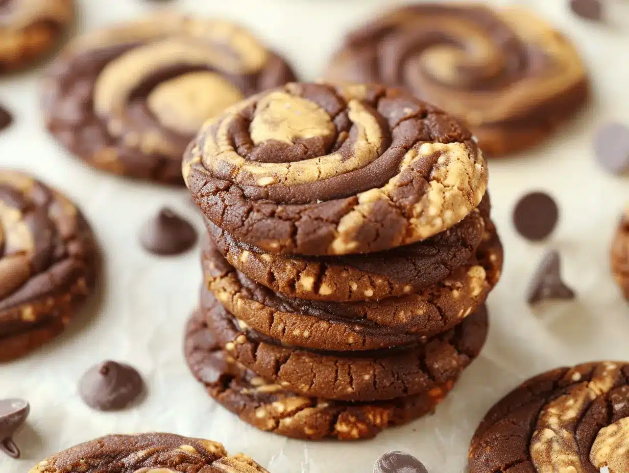 marbled chocolate peanut butter swirl cookies preparation steps