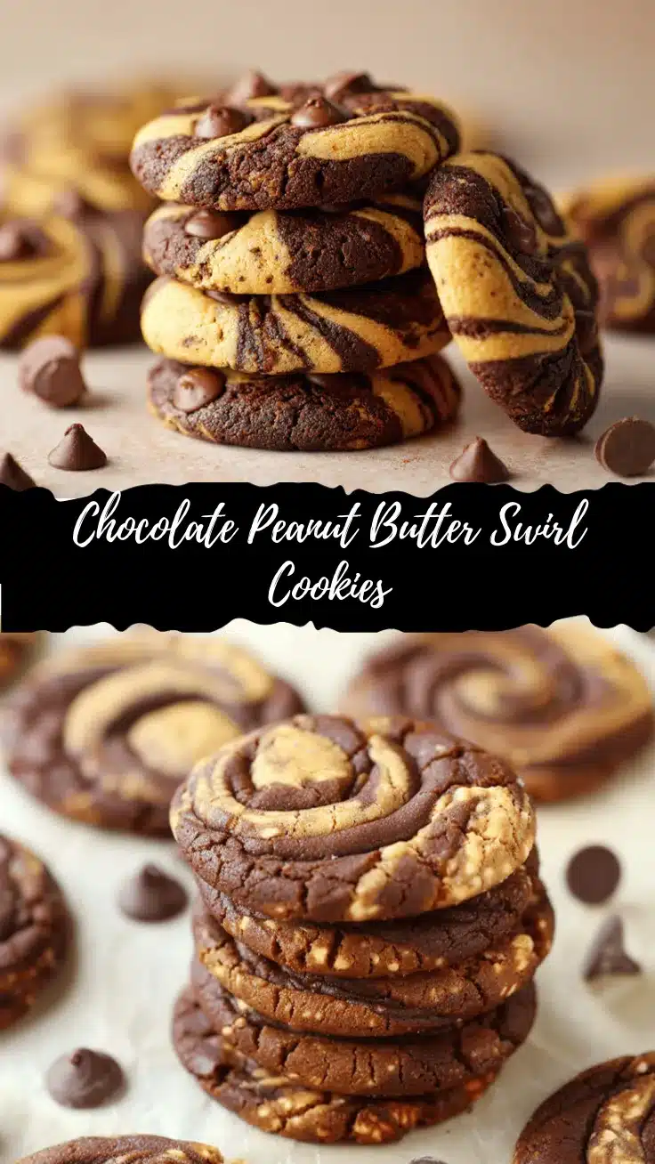 marbled chocolate peanut butter swirl cookies recipe