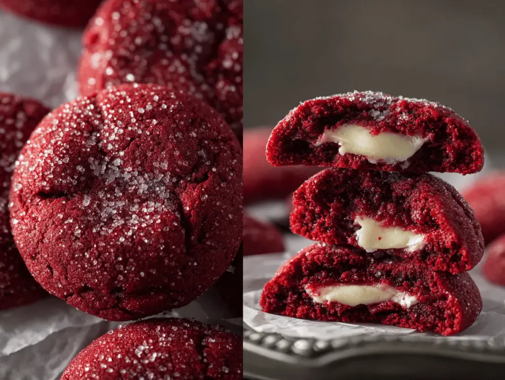red velvet cheesecake stuffed cookies - featured image