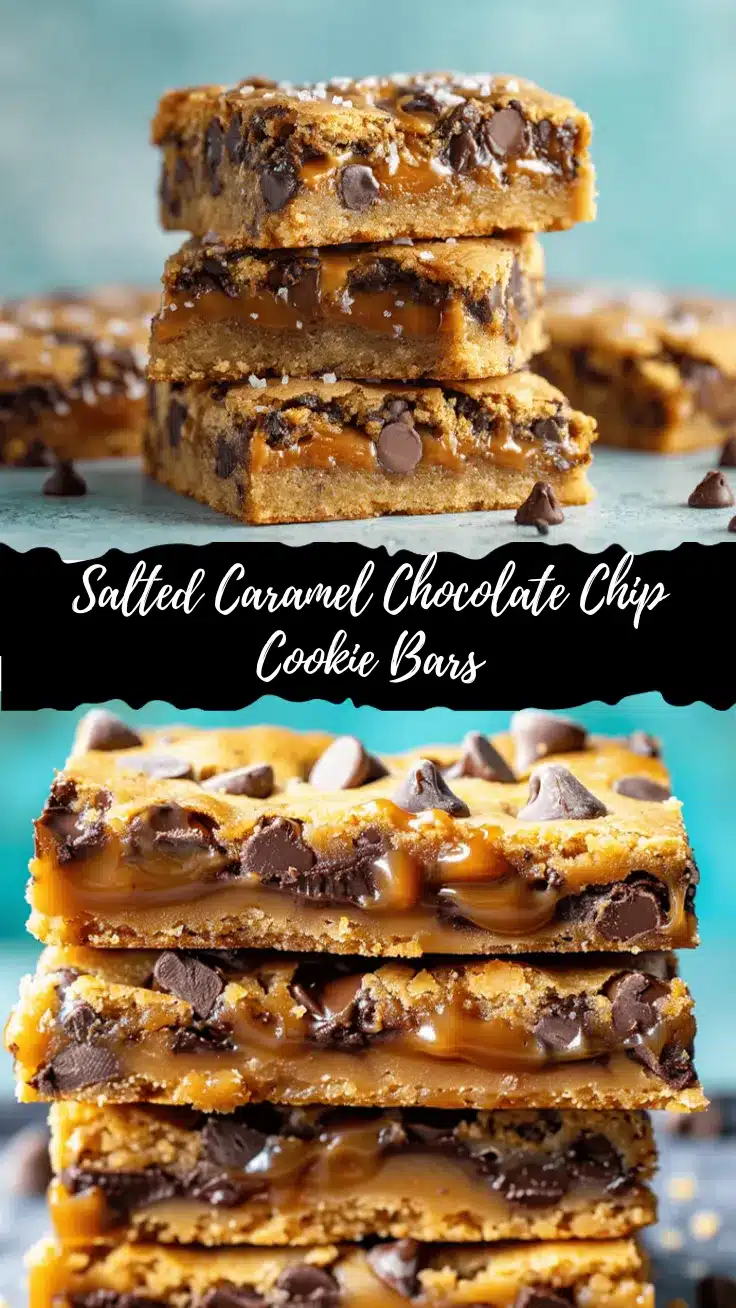 salted caramel chocolate chip cookie bars recipe