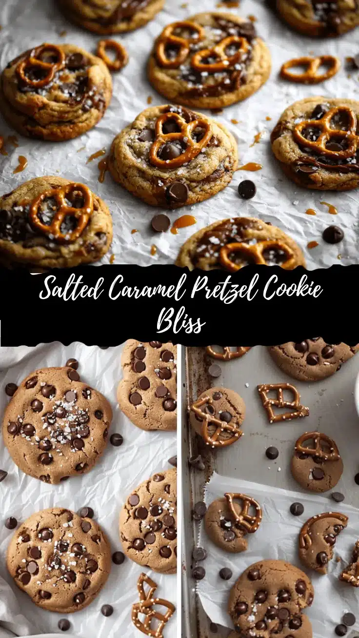 Salted Caramel Peanut Butter Pretzel Cookies recipe