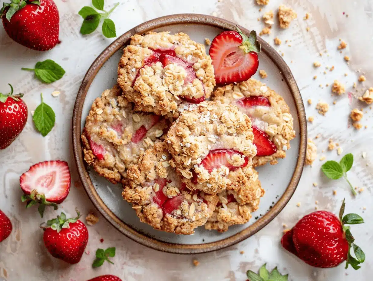 Strawberry Shortcake Crumbl-Style Cookies preparation steps