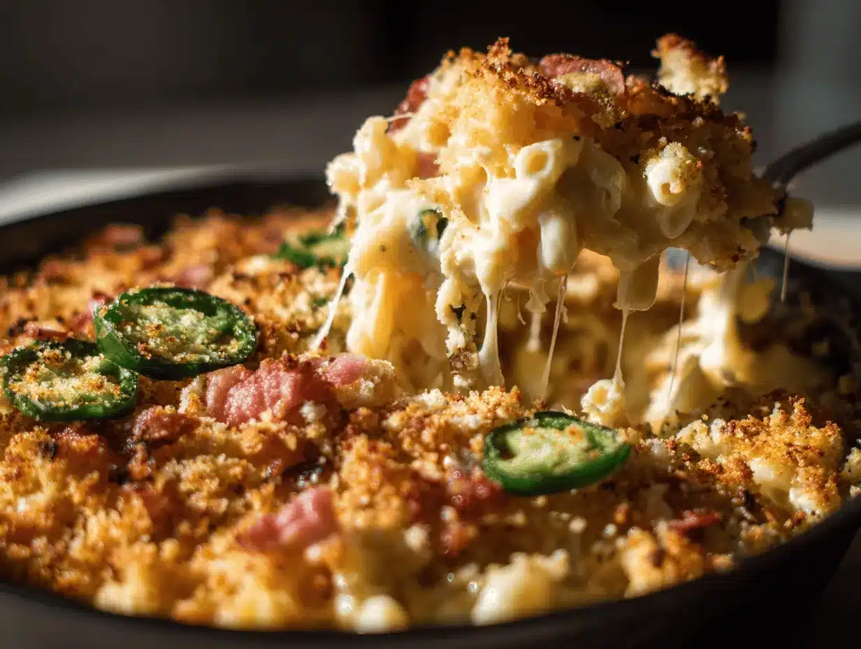 baked jalapeño popper mac and cheese preparation steps