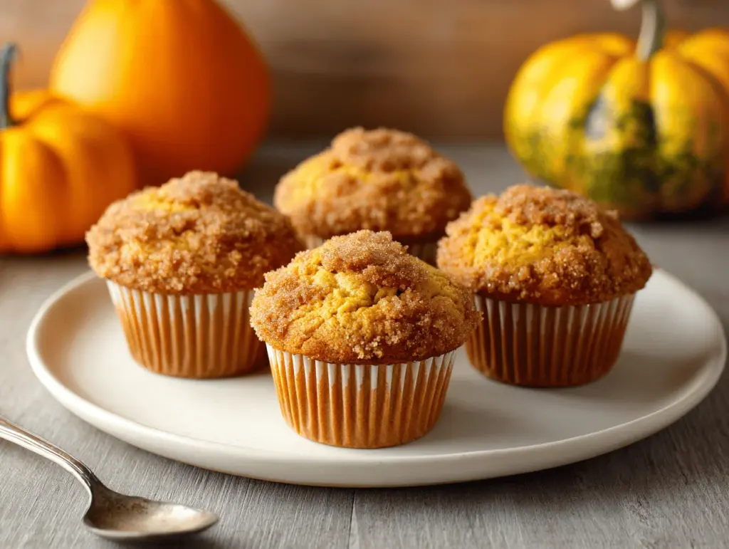baked pumpkin muffins - featured image