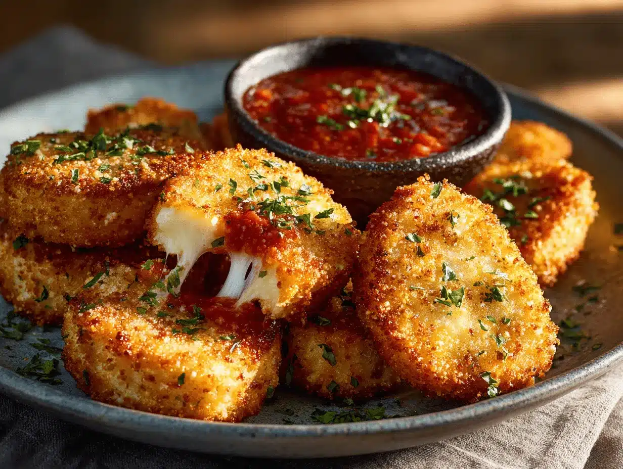 Blackstone fried mozzarella preparation steps