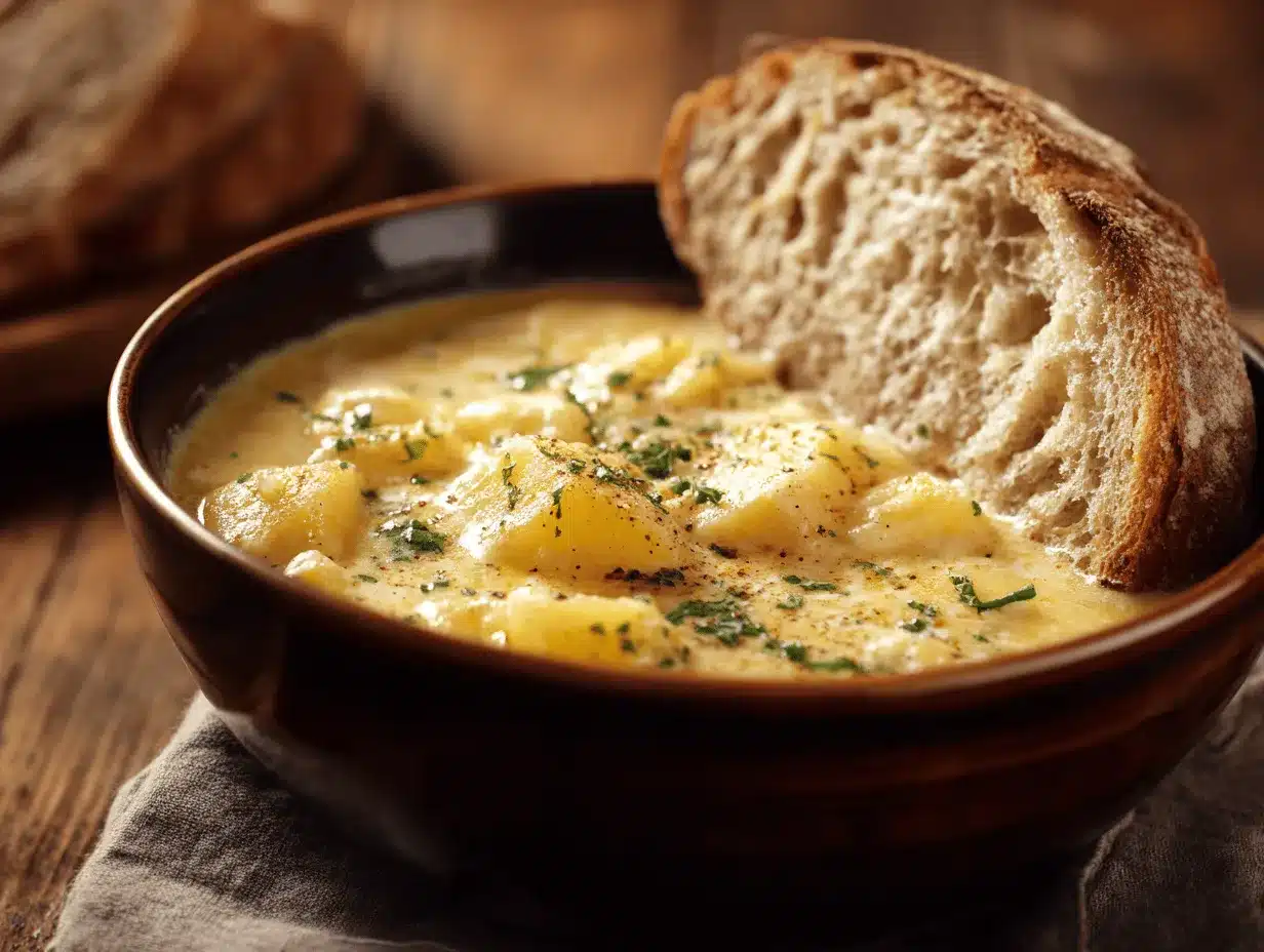 cheddar garlic herb potato soup preparation steps
