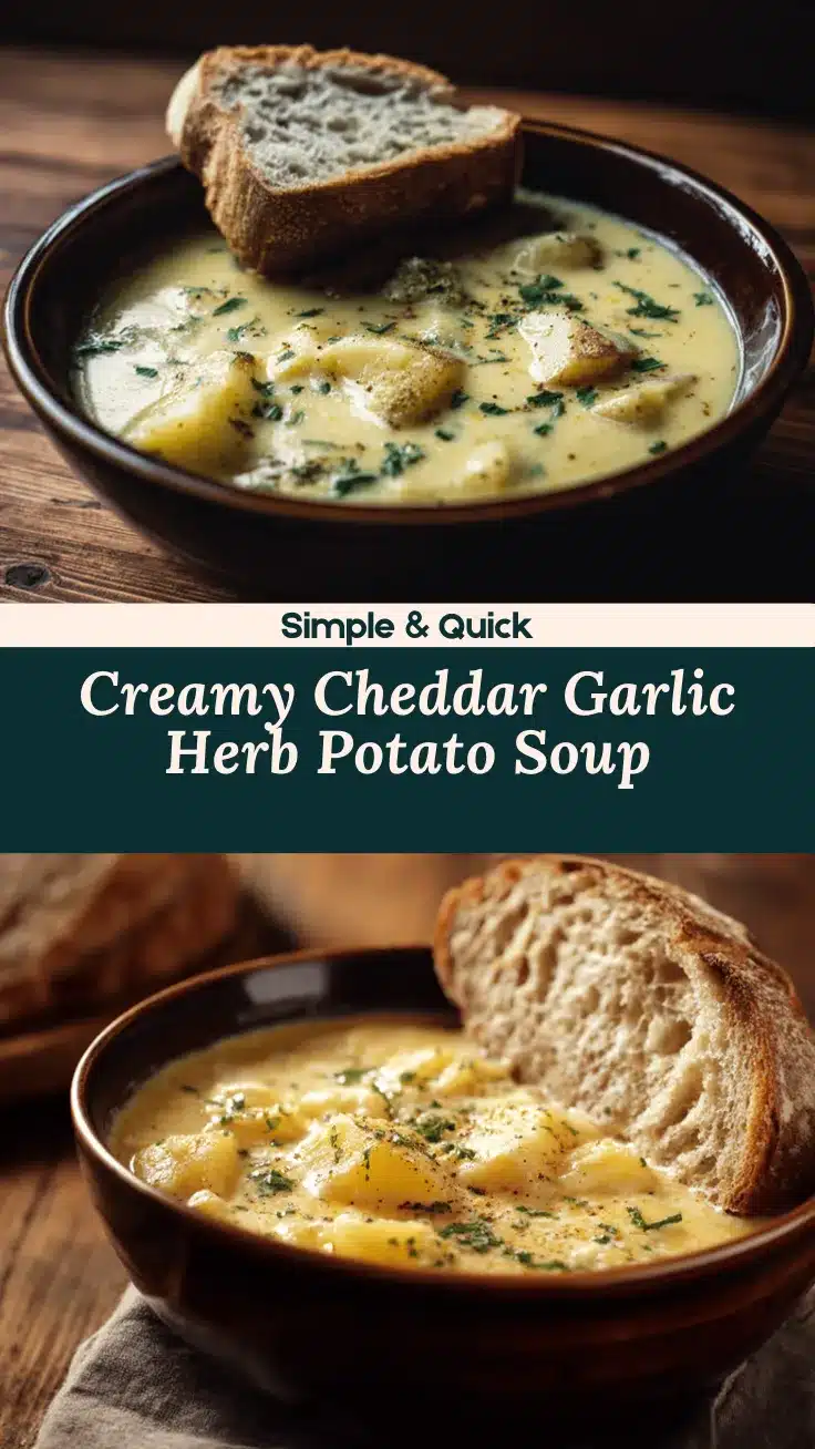 cheddar garlic herb potato soup recipe