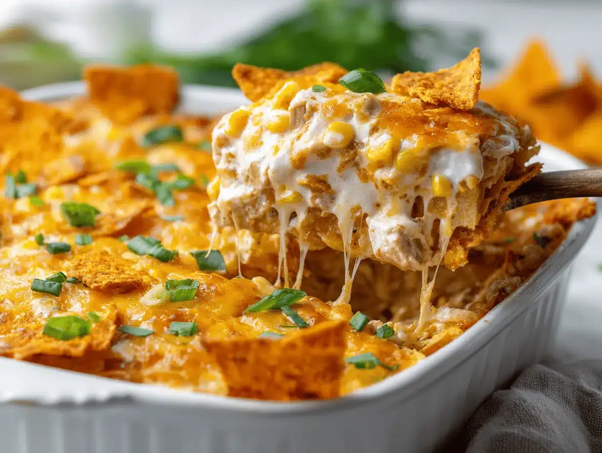cheesy Doritos chicken casserole preparation steps