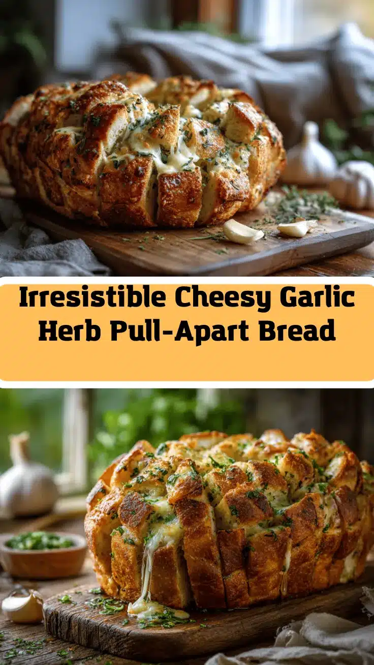 cheesy garlic herb pull-apart bread recipe