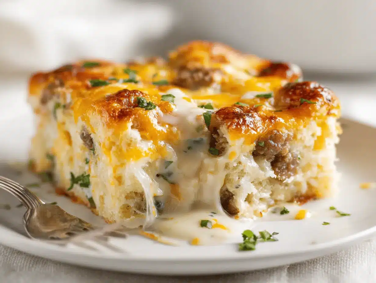cheesy jalapeño biscuits and gravy casserole preparation steps
