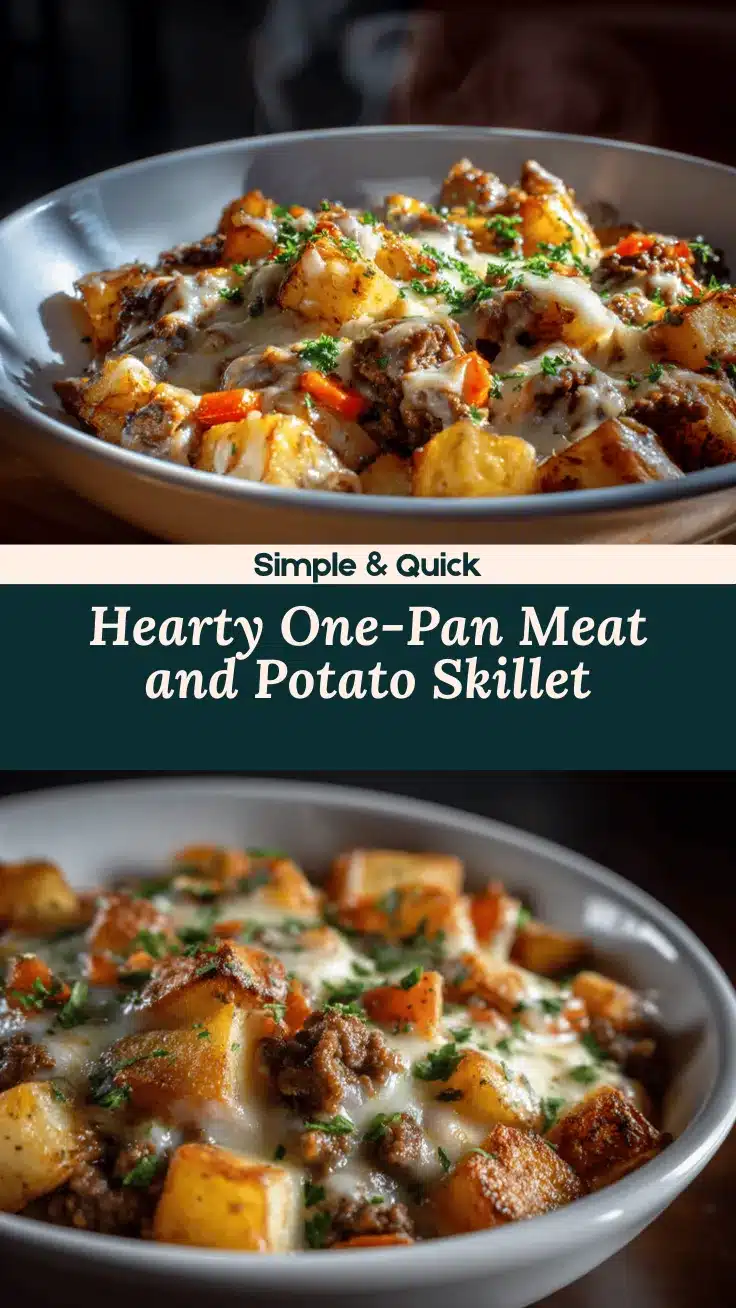 cheesy meat and potato skillet recipe