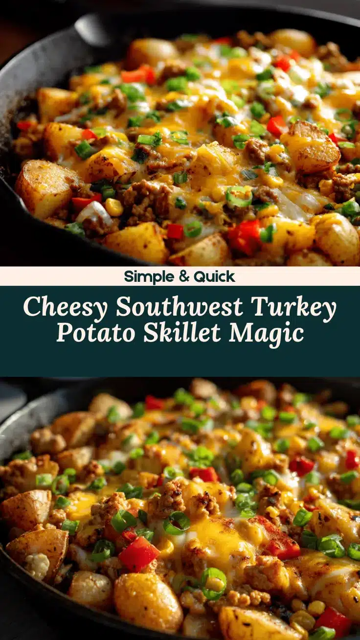 cheesy southwest ground turkey and potato skillet recipe