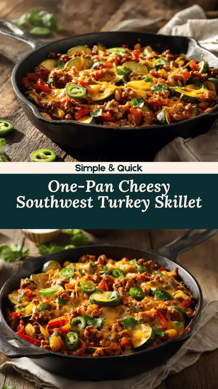 Cheesy Southwest Turkey and Veggie Skillet recipe