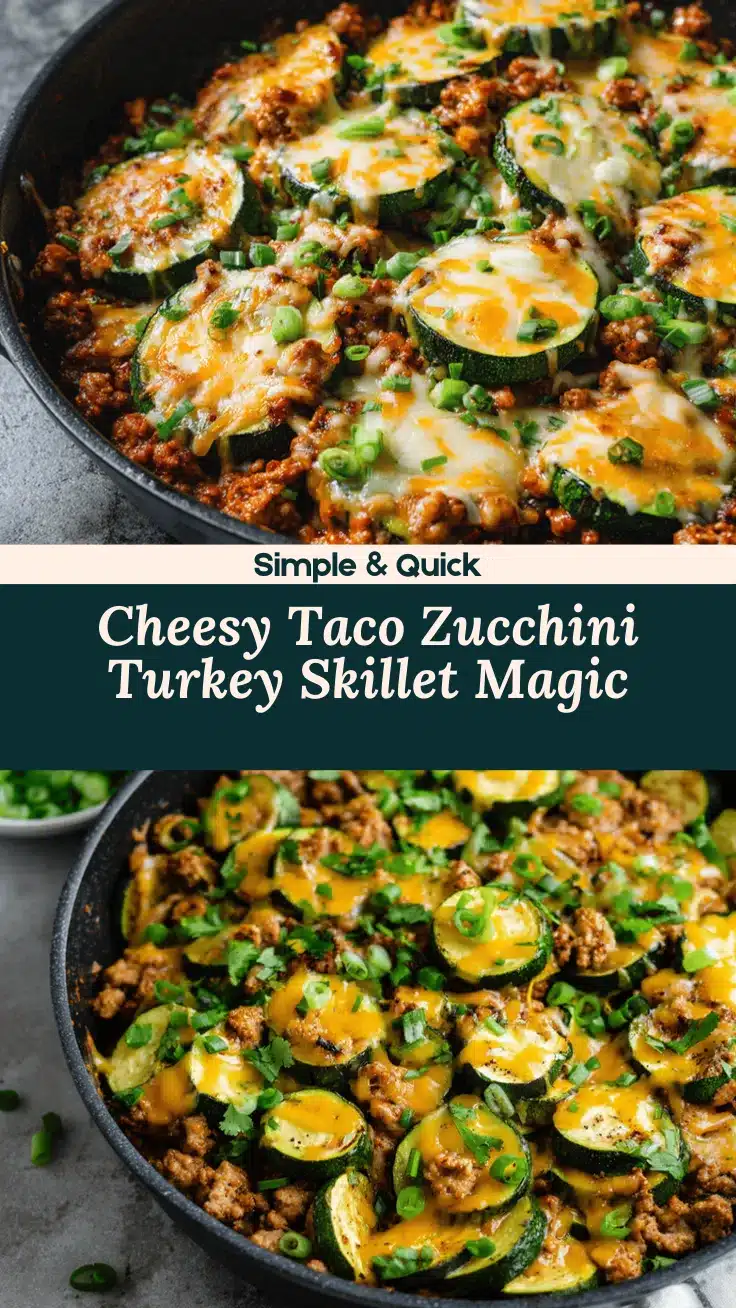 cheesy taco zucchini ground turkey skillet recipe