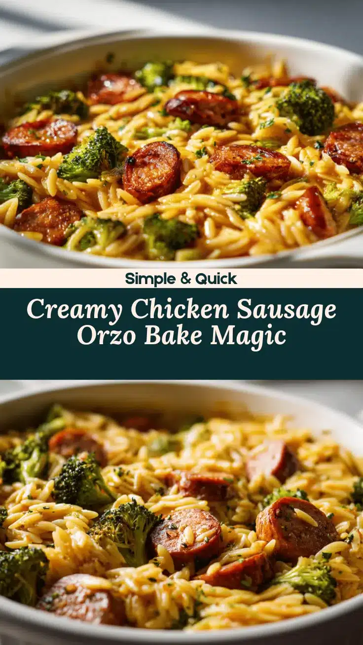 chicken sausage and broccoli orzo bake recipe