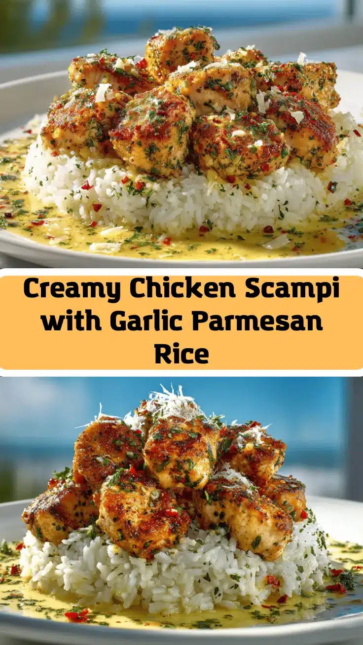 chicken scampi with garlic parmesan rice recipe